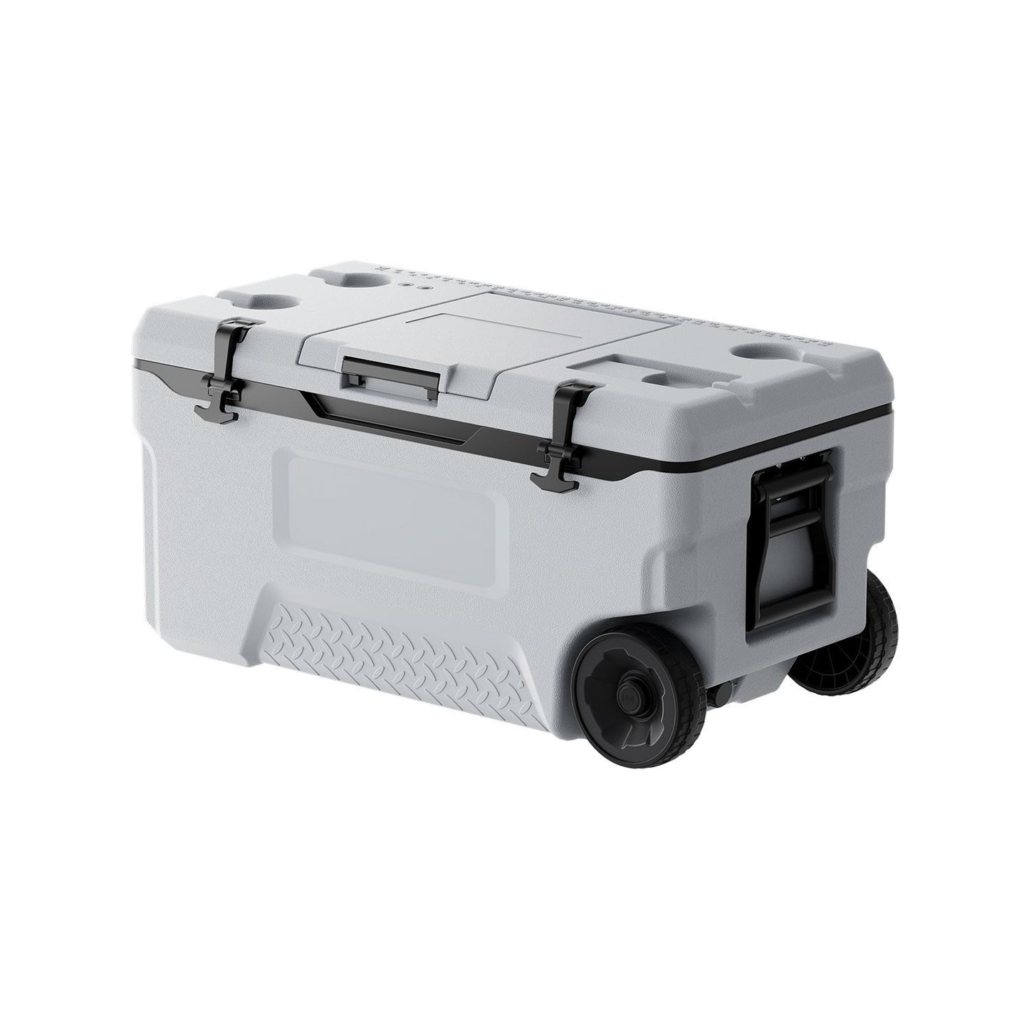 Portable Cooler 45/74 QT Insulated Wheeled Cooler 64 Can Capacity with Cup Holder