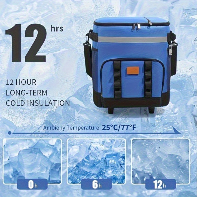 Trolley Large Capacity Insulation Bag, Suitable for Car Cooler, Suitable for Outdoor Picnics, 9. 25 Gallon Portable Incubator, Travel, Easy to Carry All Kinds of Things, Long- Term Insulation And Refrigeration
