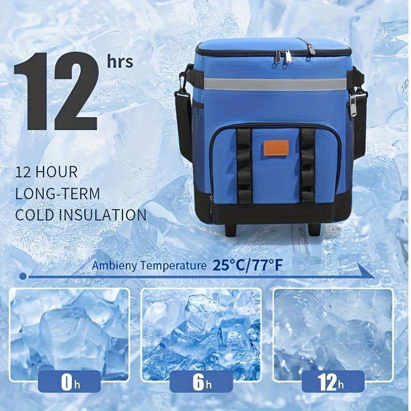 Trolley Large Capacity Insulation Bag, Suitable for Car Cooler, Suitable for Outdoor Picnics, 9. 25 Gallon Portable Incubator, Travel, Easy to Carry All Kinds of Things, Long- Term Insulation And Refrigeration