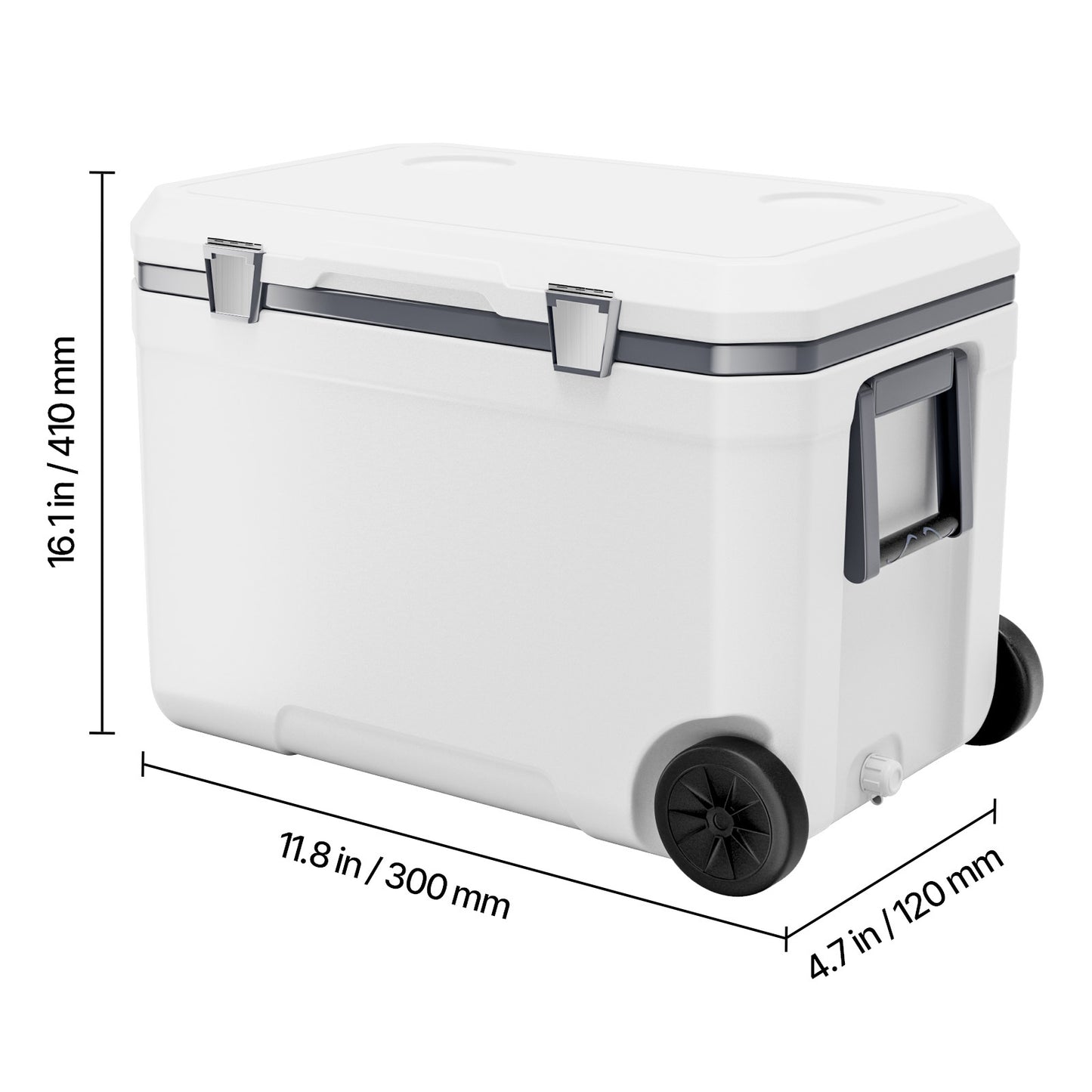 Portable Cooler 45/74 QT Insulated Wheeled Cooler 64 Can Capacity with Cup Holder