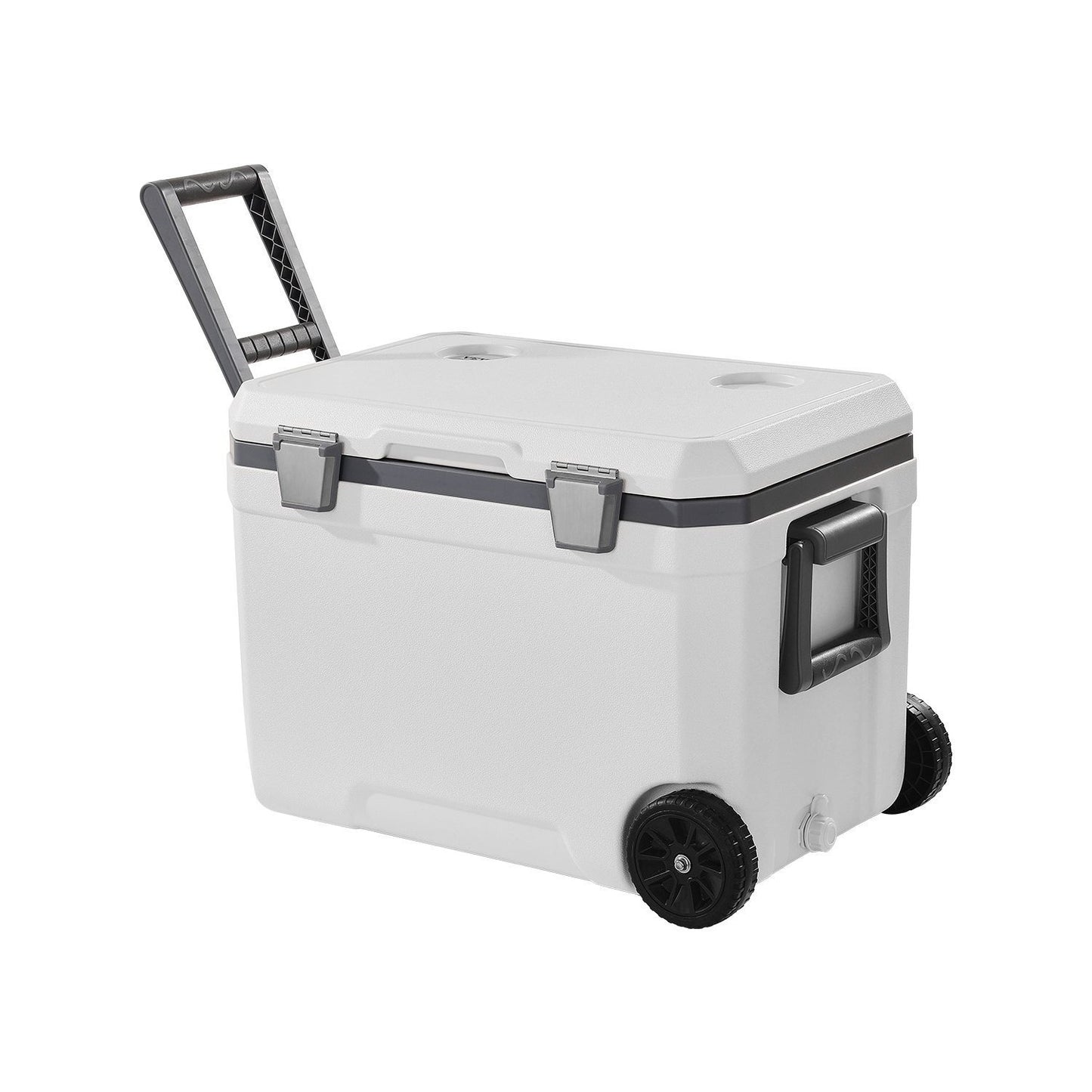 Portable Cooler 45/74 QT Insulated Wheeled Cooler 64 Can Capacity with Cup Holder