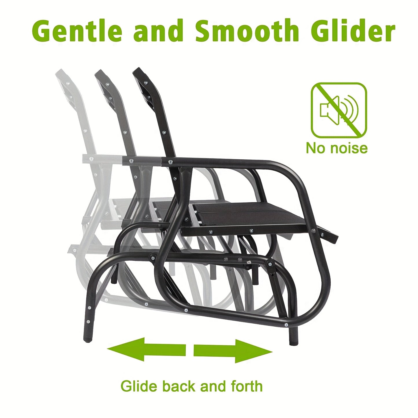 2 Person Swing Glider Bench Rocking Loveseat Chair Yard Garden Outdoor, Valentines Day Gifts