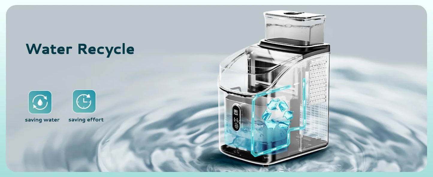 ICEGLEE Ice Cube Maker Machine with External 34Lbs Water Tank 16Pcs Ready in 13 Mins 2 Ways to Add Water for Home Kitchen Office