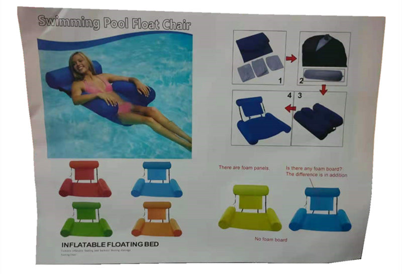 PVC Summer Inflatable Foldable Floating Row Swimming Pool Water Hammock Air Mattresses Bed Beach Water Sports Lounger Chair