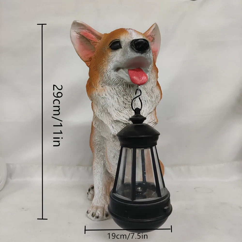 1 pc Patio decoration, outdoor, entrance decoration. Garden, villa solar simulation puppy decoration