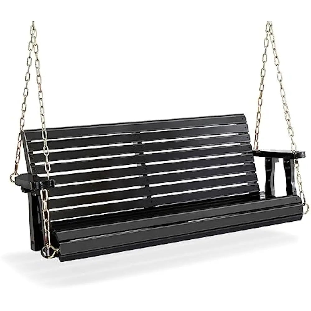 Upgraded wooden porch swings for courtyards and gardens, heavy-duty 880 pound outdoor swing benches with hanging chains
