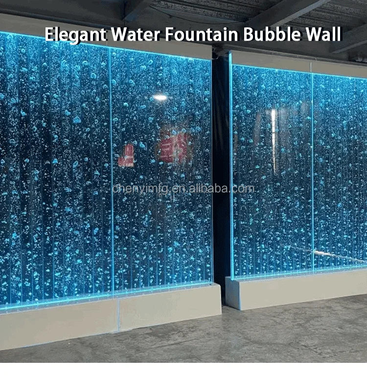 Waterfall Air Pump Bubble Wall Decorative RGB Lights Indoor Water Fountain for Office Home Shop Decoration
