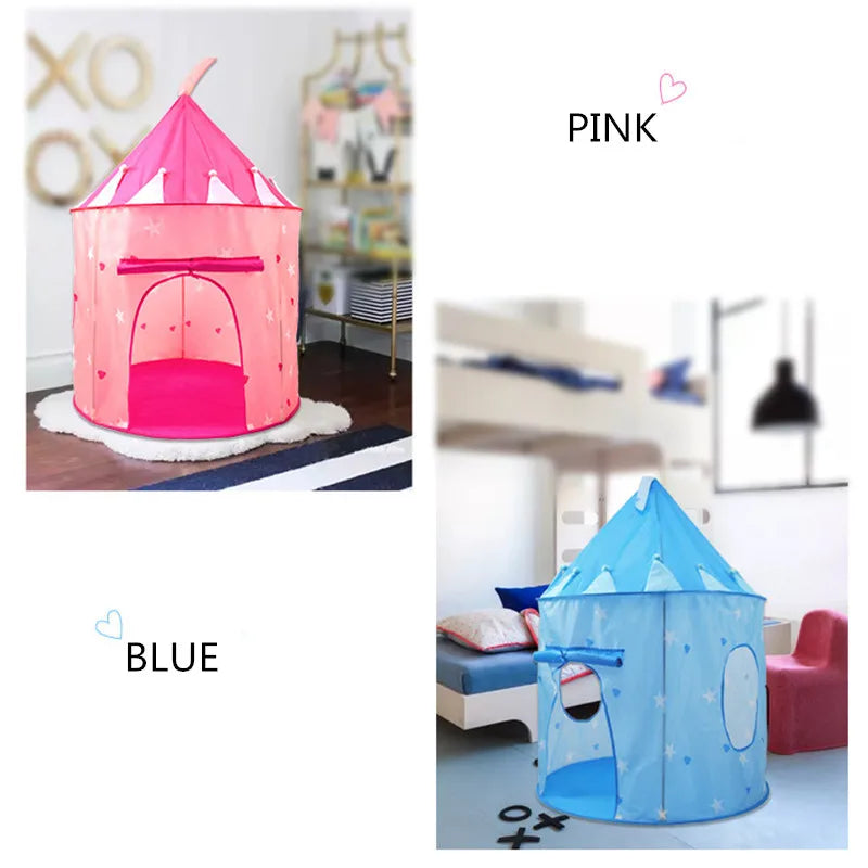 Children's Tent Portable Foldable Folding Play Tent Baby Play House Large Girls Princess Prince Castle Outdoor Toy Kid Boy Gift