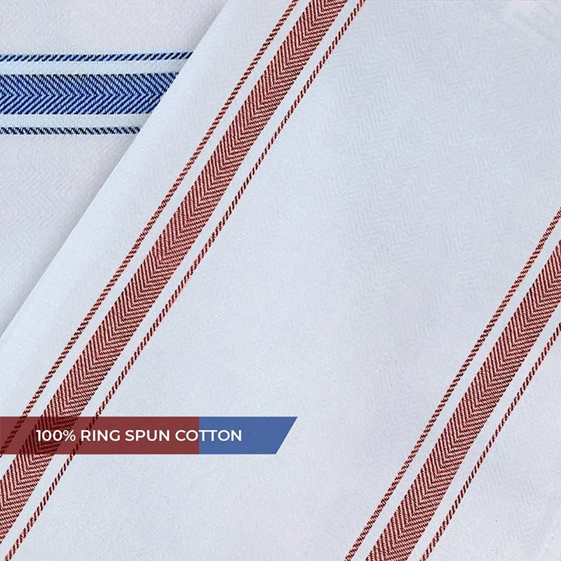 4/6/8/12 Pieces, 45×62cm, Minimalist Style Red and Blue Stripes, Knitted Pure Cotton Absorbent Cleaning Cloth, Perfect for Kitchen, Household Cleaning Cloth, Scouring Pad
