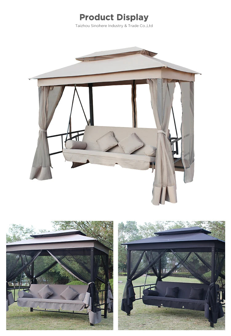 Hanging Outdoor Garden Patio Swing Chair Metal Patio Swing with Canopy Garden Furniture