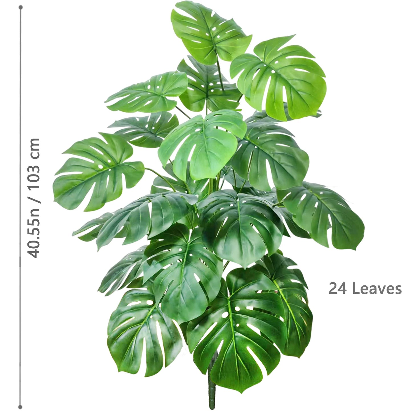 40-105cm /40.5in Artificial Monstera Plants Fake Palm Tree Plastic Turtle Leaves Green Tall Plants For Home Garden Room Decor