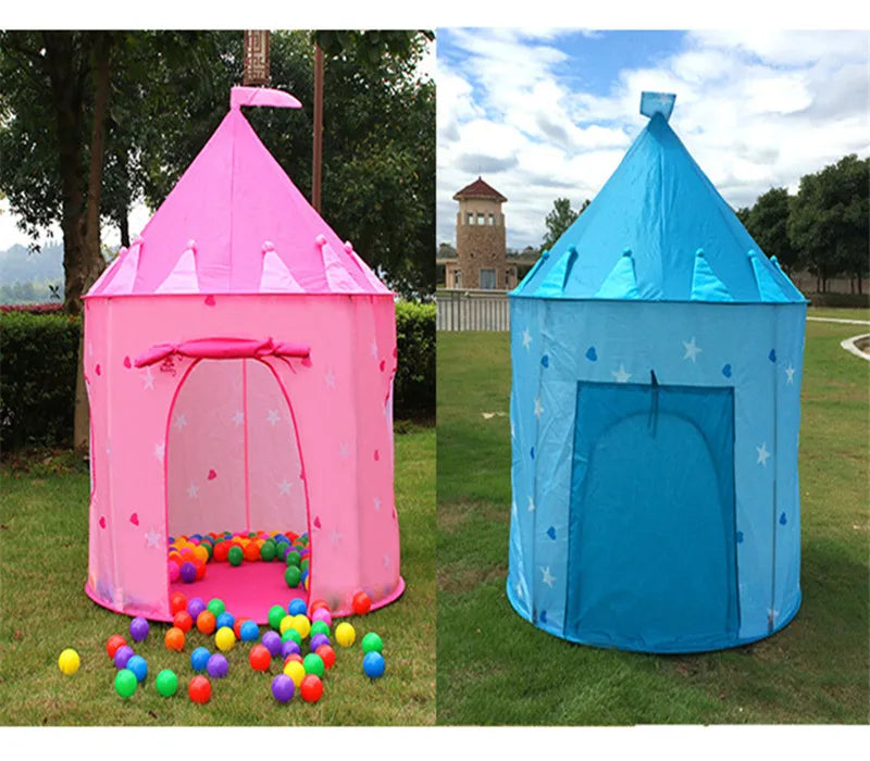 Children's Tent Portable Foldable Folding Play Tent Baby Play House Large Girls Princess Prince Castle Outdoor Toy Kid Boy Gift