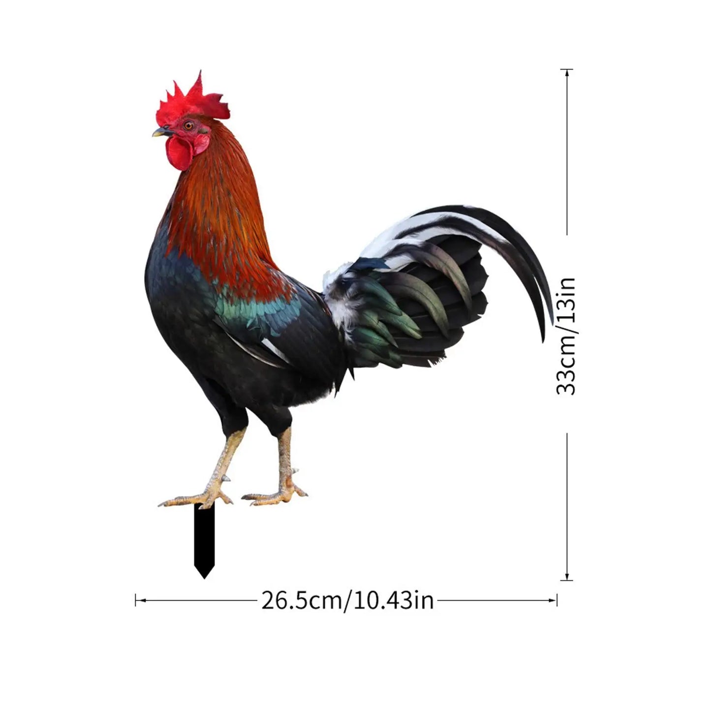 Rooster Animal Statue Stakes Sign Easter Decor Figures Chicken Sculpture Ornaments for Outdoor Courtyard Backyard Pathway Farm