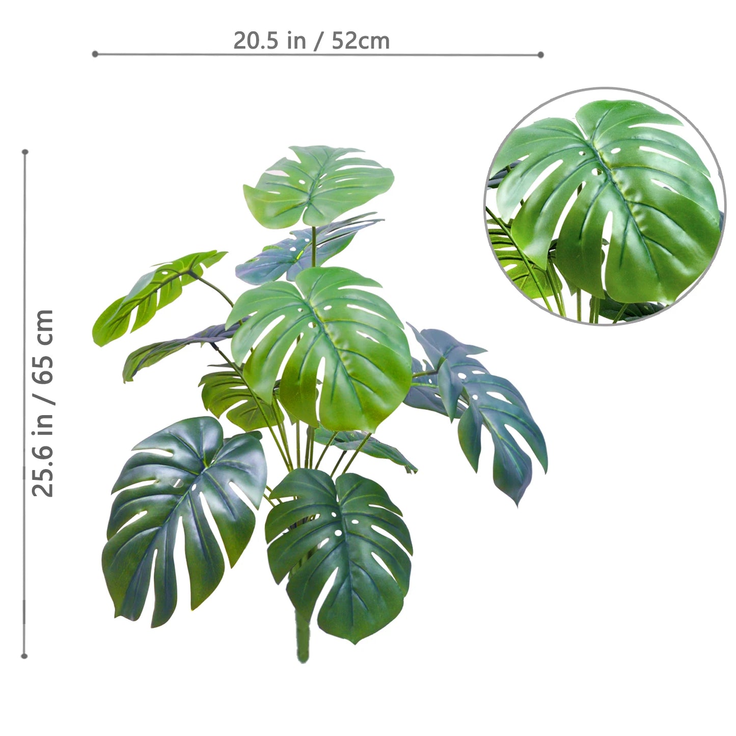 40-105cm /40.5in Artificial Monstera Plants Fake Palm Tree Plastic Turtle Leaves Green Tall Plants For Home Garden Room Decor