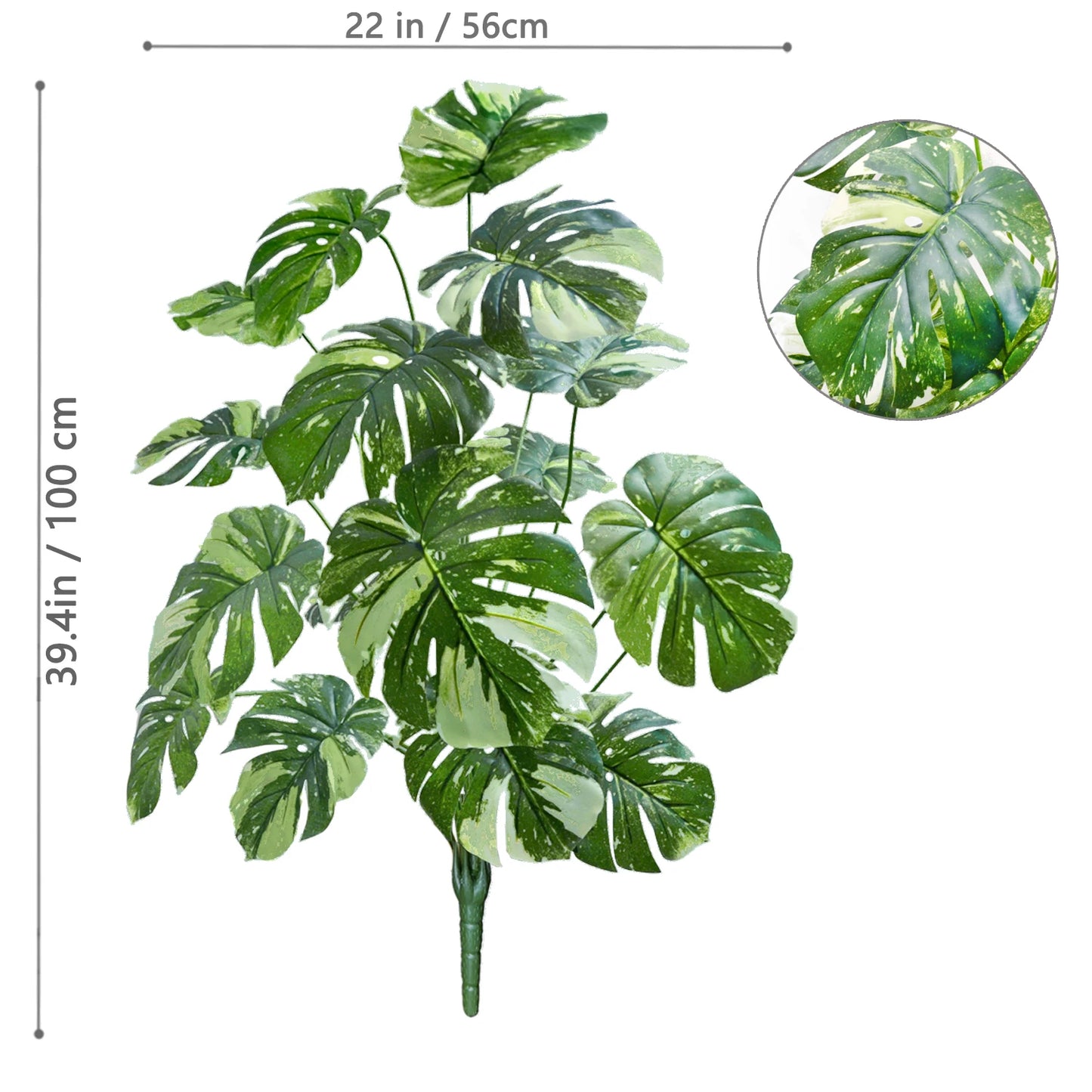 40-105cm /40.5in Artificial Monstera Plants Fake Palm Tree Plastic Turtle Leaves Green Tall Plants For Home Garden Room Decor