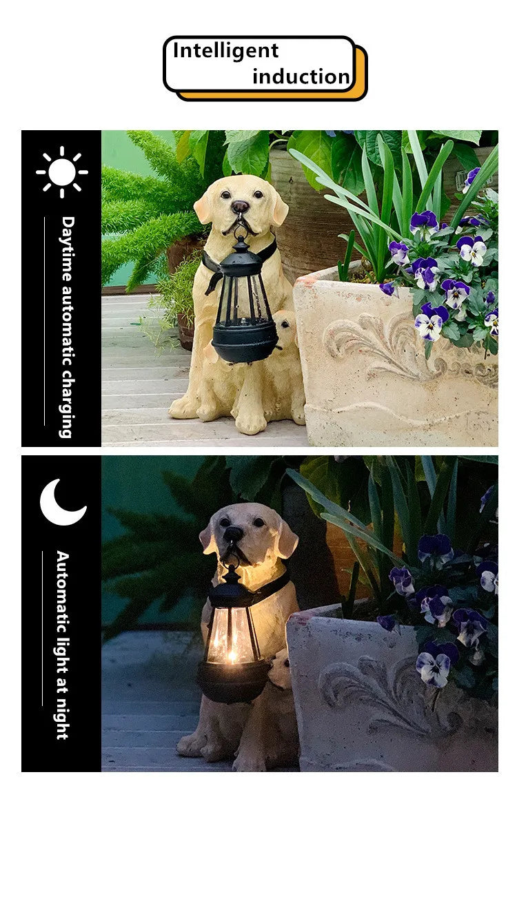 1 pc Patio decoration, outdoor, entrance decoration. Garden, villa solar simulation puppy decoration