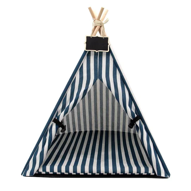 Pet Tent House Cat Bed Portable Teepee Thick Cushion Available for Dog Puppy Outdoor Indoor Portable Linen Pet Dog Tent Supplies