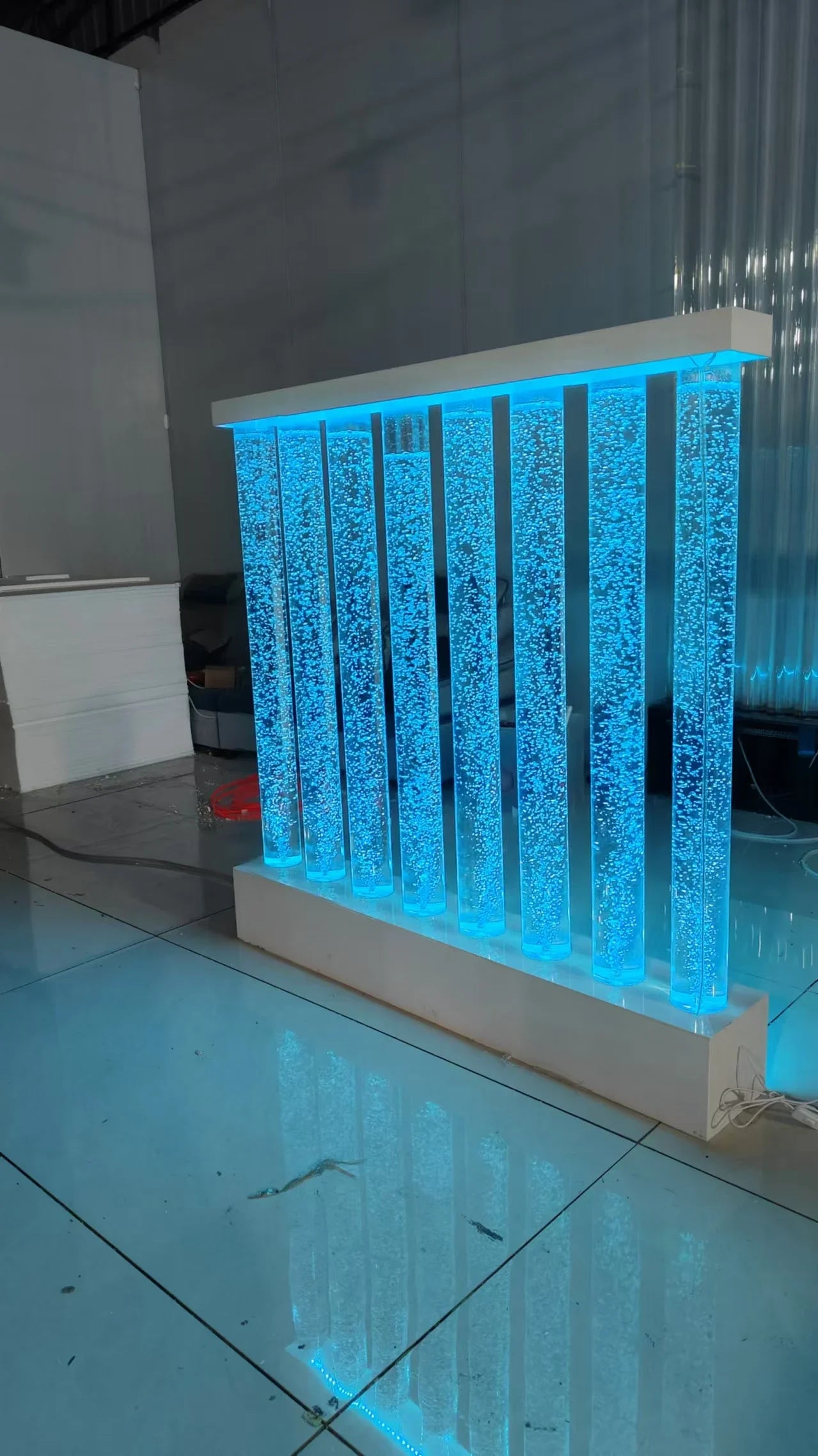 Waterfall Air Pump Bubble Wall Decorative RGB Lights Indoor Water Fountain for Office Home Shop Decoration