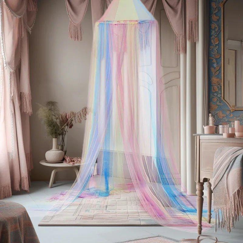 Baby Bedroom Curtain Nets Dome Rainbow Princess Mosquito Net for Crib Newborn Infants Bed Canopy Tent Kids Bedding Room Decor