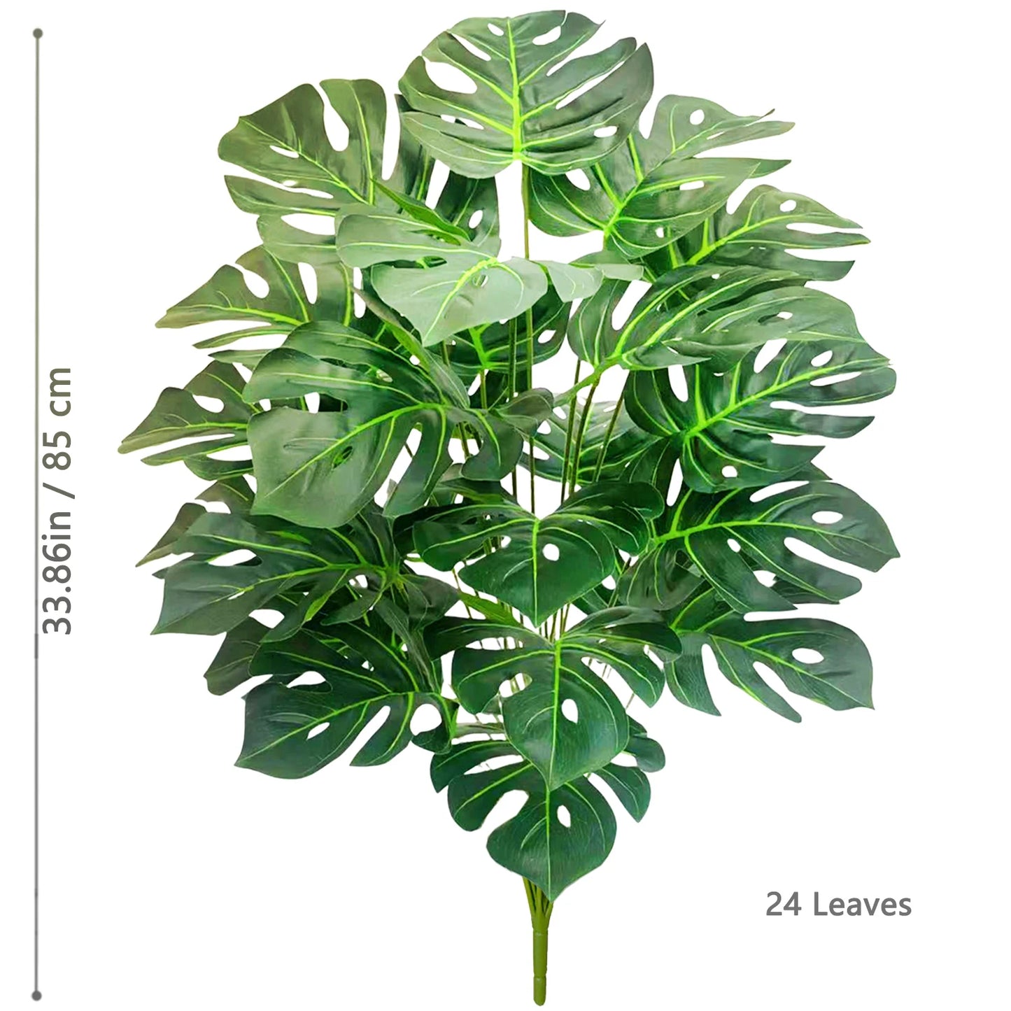 40-105cm /40.5in Artificial Monstera Plants Fake Palm Tree Plastic Turtle Leaves Green Tall Plants For Home Garden Room Decor