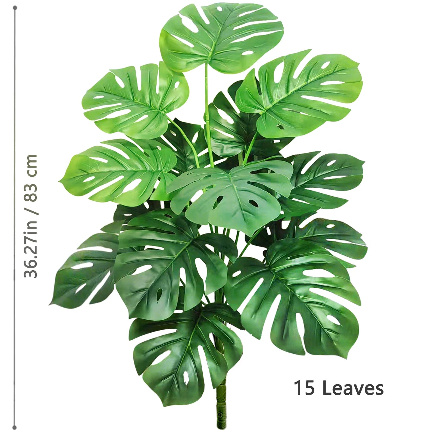 40-105cm /40.5in Artificial Monstera Plants Fake Palm Tree Plastic Turtle Leaves Green Tall Plants For Home Garden Room Decor