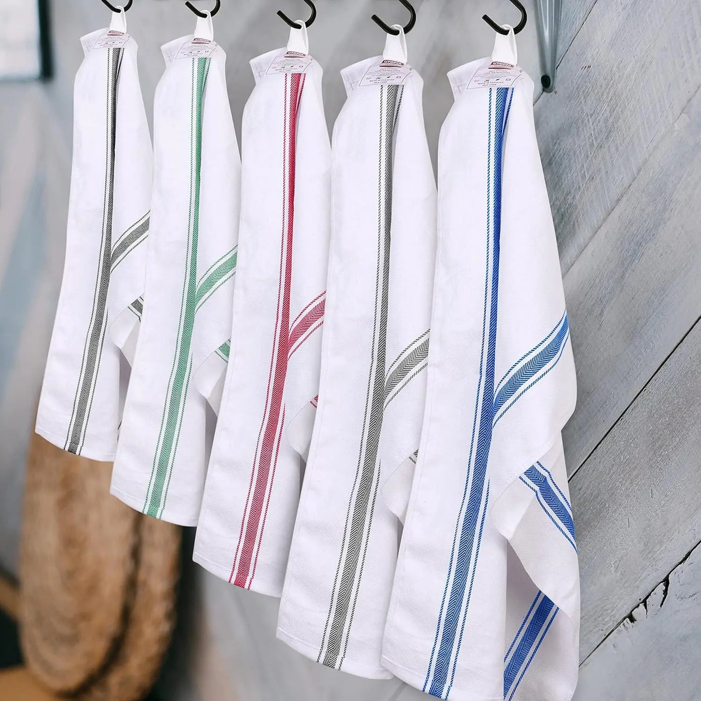 4/6/8/12 Pieces, 45×62cm, Minimalist Style Red and Blue Stripes, Knitted Pure Cotton Absorbent Cleaning Cloth, Perfect for Kitchen, Household Cleaning Cloth, Scouring Pad