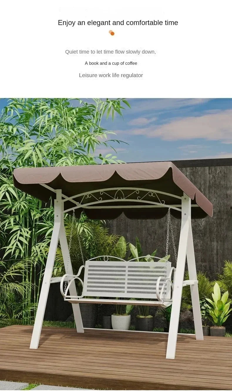 Double Person Courtyard Garden Outdoor Home Swing Hanging Chair Outdoor Villa Wrought Iron Balcony Rocking Chair Hanging Basket