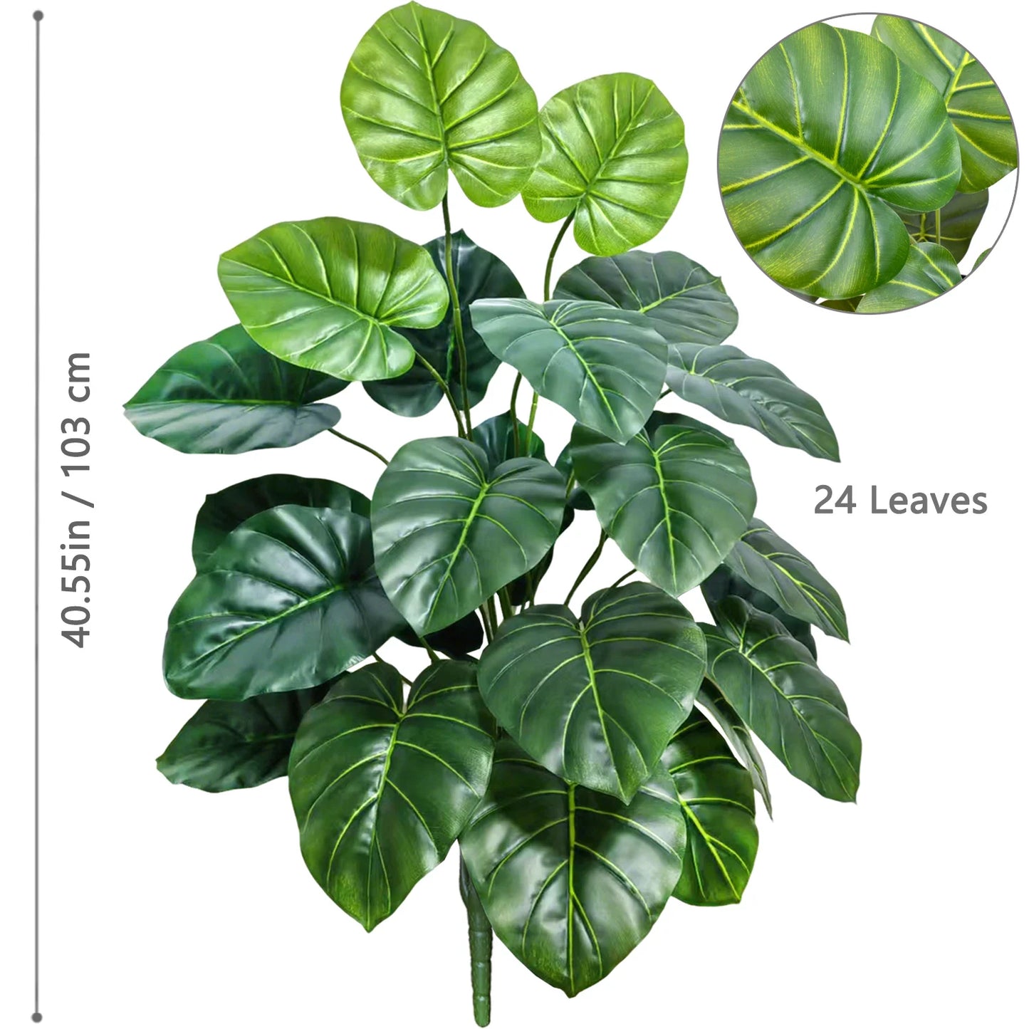 40-105cm /40.5in Artificial Monstera Plants Fake Palm Tree Plastic Turtle Leaves Green Tall Plants For Home Garden Room Decor
