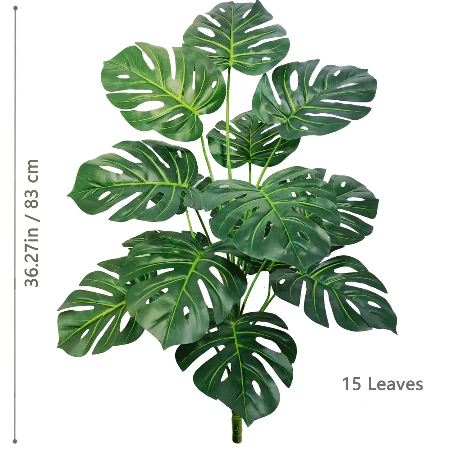 40-105cm /40.5in Artificial Monstera Plants Fake Palm Tree Plastic Turtle Leaves Green Tall Plants For Home Garden Room Decor