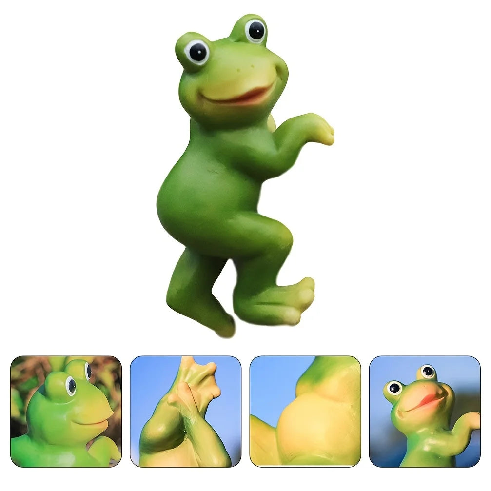 3pc garden garden art bonsai ornaments decorative creative cartoon animal frog hanging pot climbing tank rabbit resin