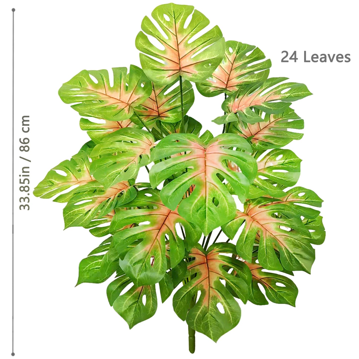 40-105cm /40.5in Artificial Monstera Plants Fake Palm Tree Plastic Turtle Leaves Green Tall Plants For Home Garden Room Decor