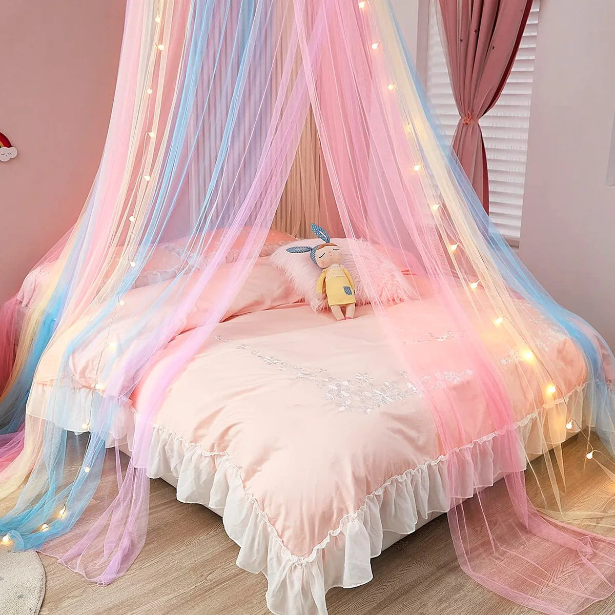 Baby Bedroom Curtain Nets Dome Rainbow Princess Mosquito Net for Crib Newborn Infants Bed Canopy Tent Kids Bedding Room Decor