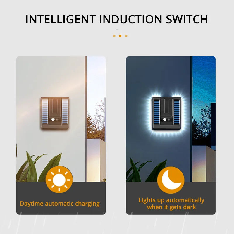Outdoor foldable solar wall light LED garden garden atmosphere decoration human body induction waterproof street light