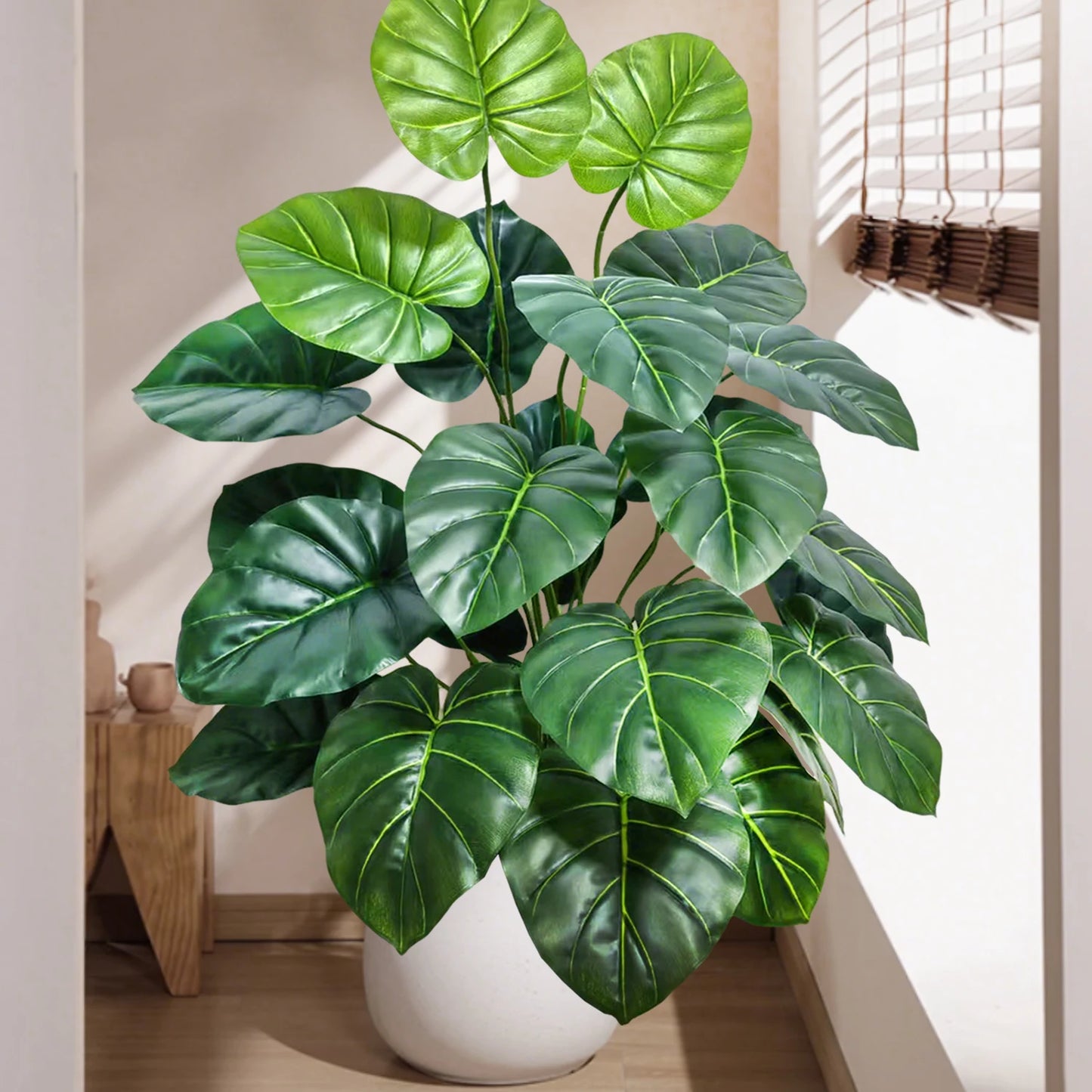 40-105cm /40.5in Artificial Monstera Plants Fake Palm Tree Plastic Turtle Leaves Green Tall Plants For Home Garden Room Decor