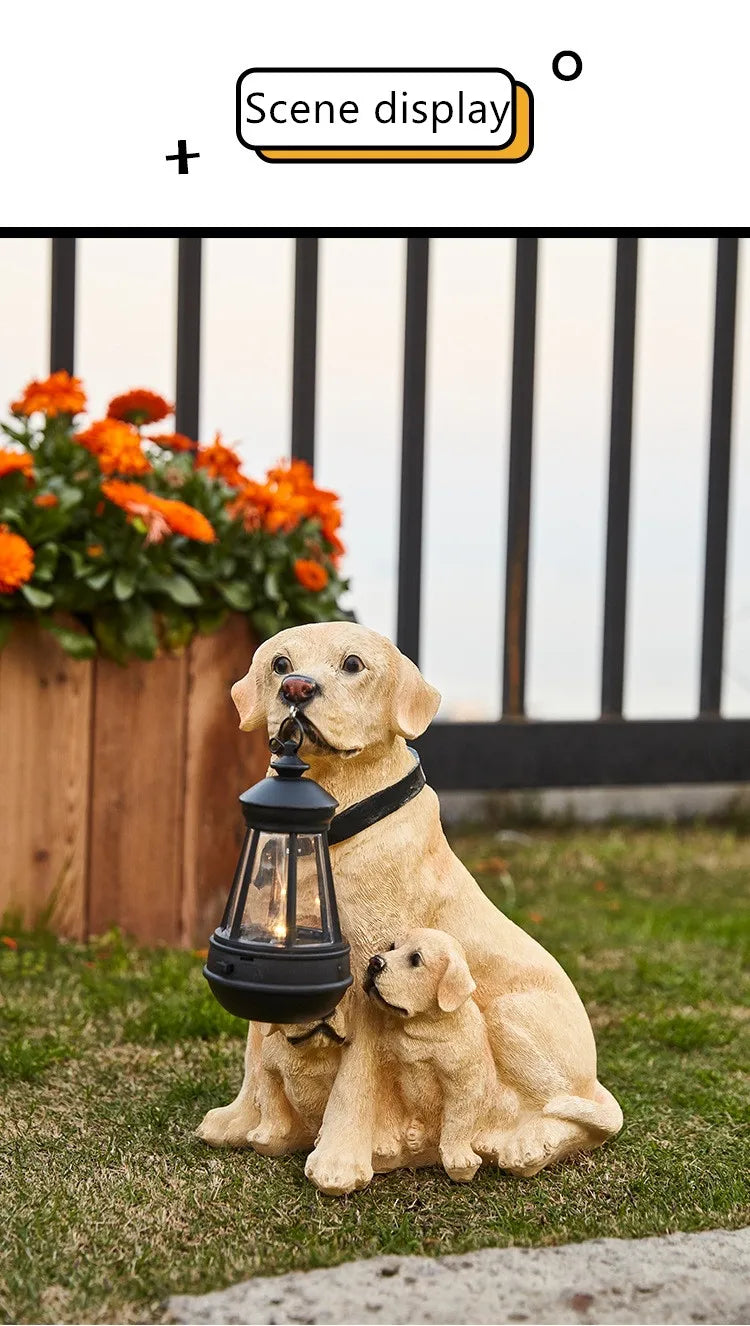 1 pc Patio decoration, outdoor, entrance decoration. Garden, villa solar simulation puppy decoration