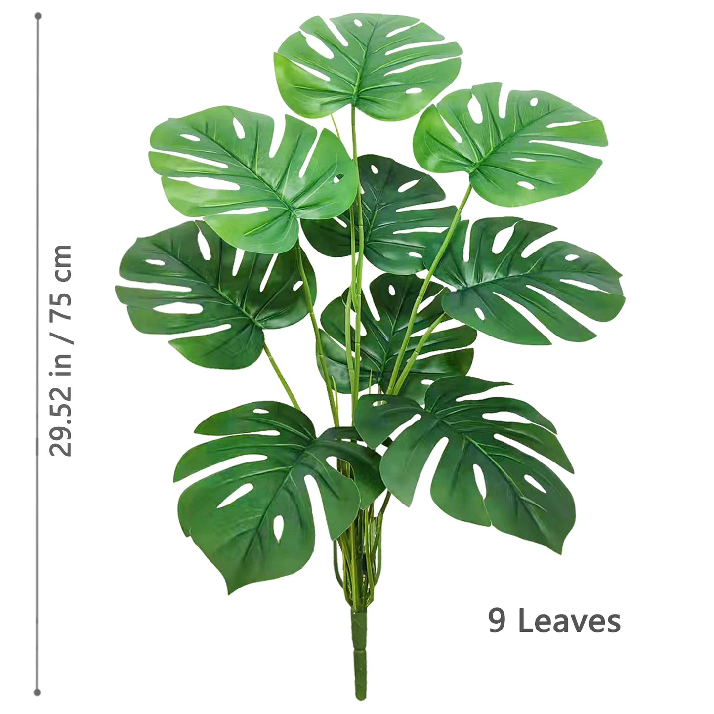 40-105cm /40.5in Artificial Monstera Plants Fake Palm Tree Plastic Turtle Leaves Green Tall Plants For Home Garden Room Decor
