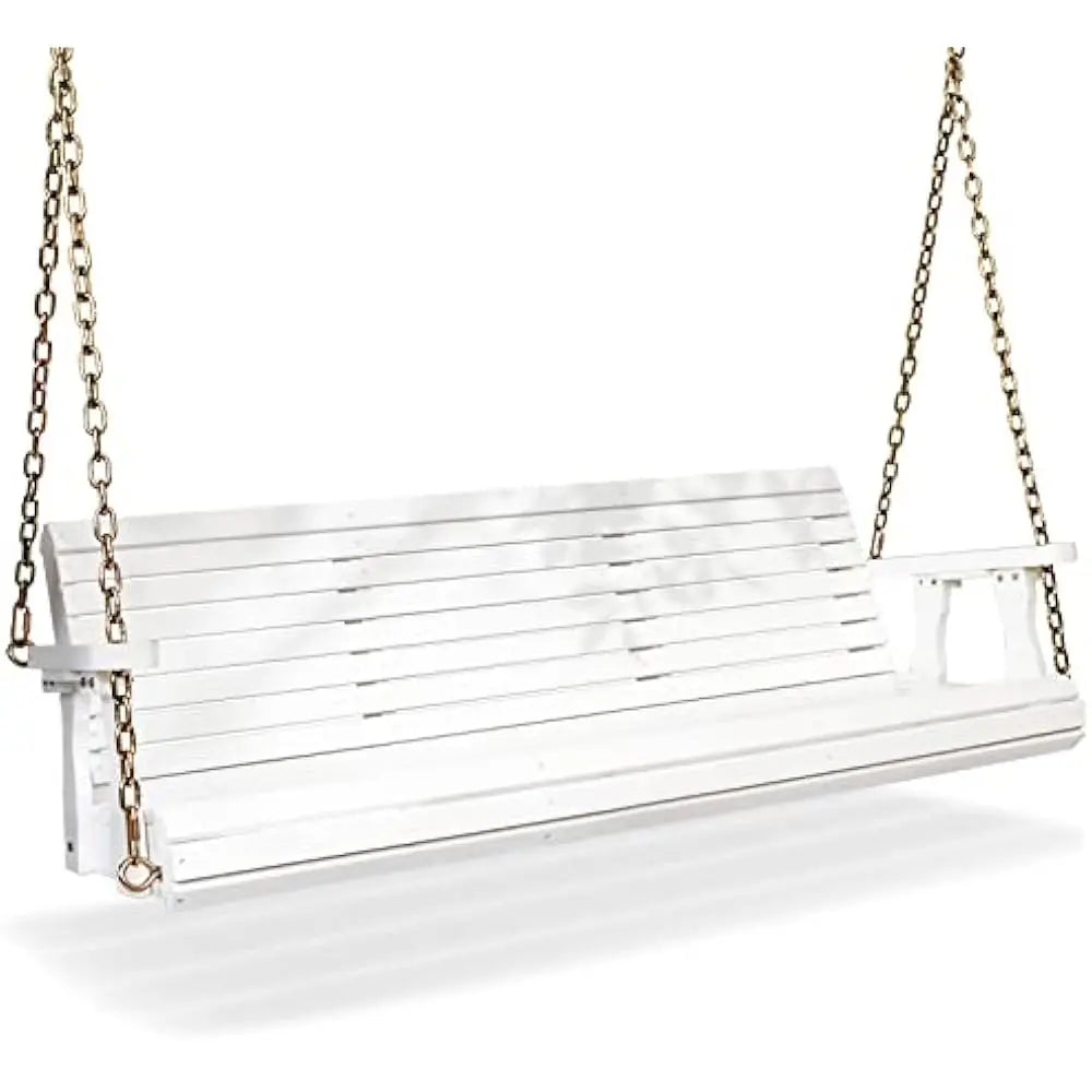 Upgraded wooden porch swings for courtyards and gardens, heavy-duty 880 pound outdoor swing benches with hanging chains