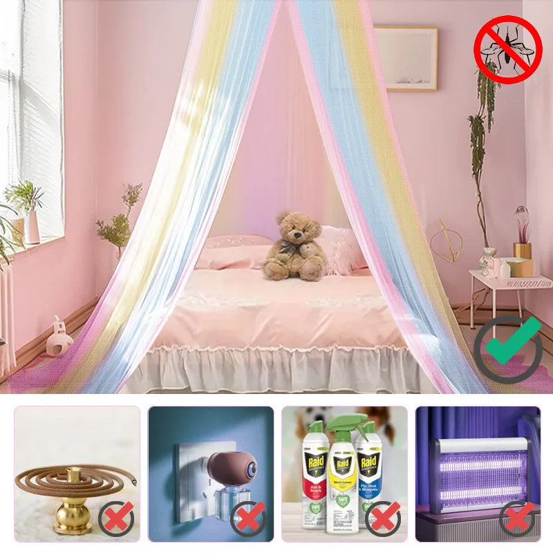 Baby Bedroom Curtain Nets Dome Rainbow Princess Mosquito Net for Crib Newborn Infants Bed Canopy Tent Kids Bedding Room Decor