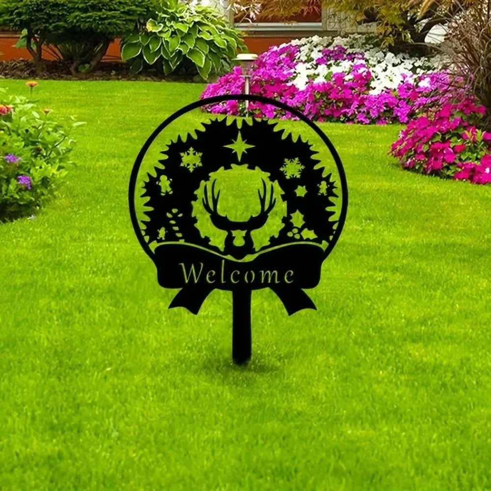 Black Cat Decorations Metal Garden Yard Art Decor Farmhouse Home Decor Outdoor Ornaments Décor Courtyard Lawn Gift