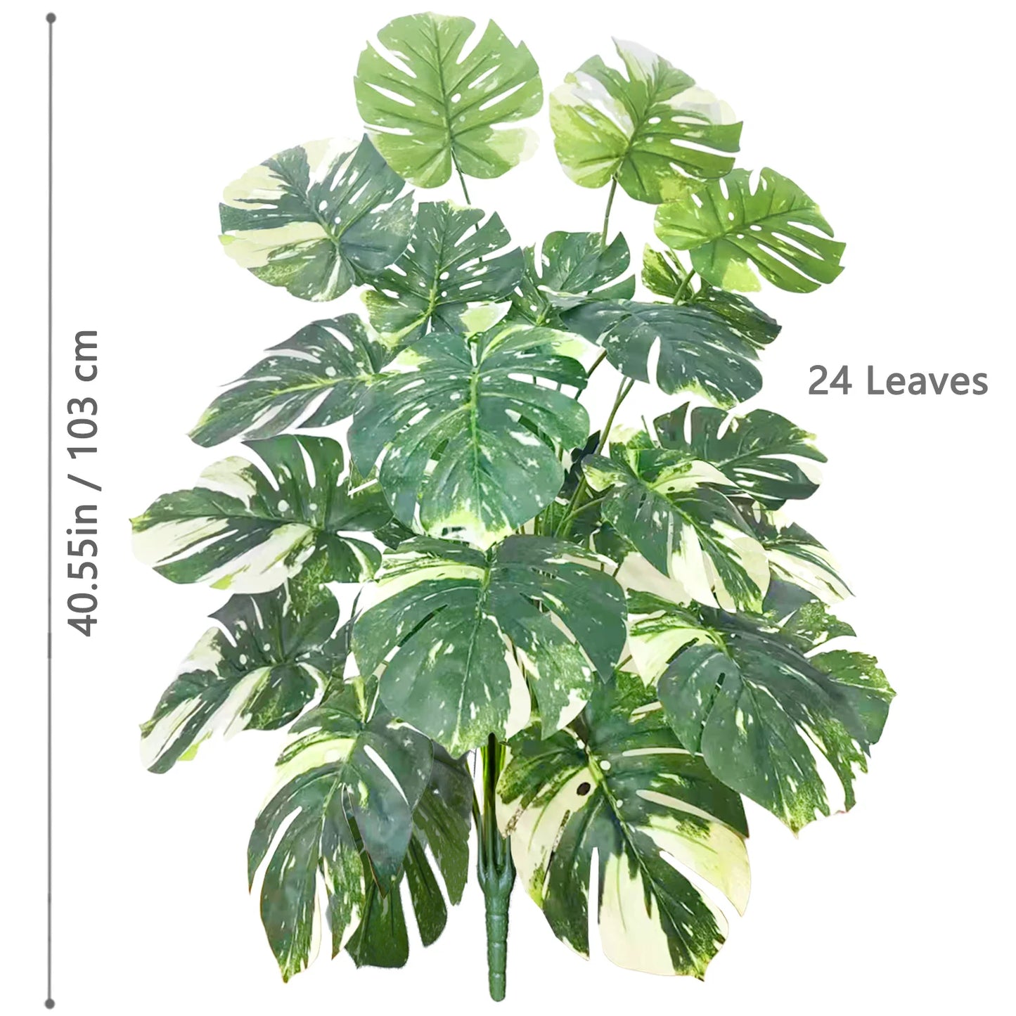 40-105cm /40.5in Artificial Monstera Plants Fake Palm Tree Plastic Turtle Leaves Green Tall Plants For Home Garden Room Decor