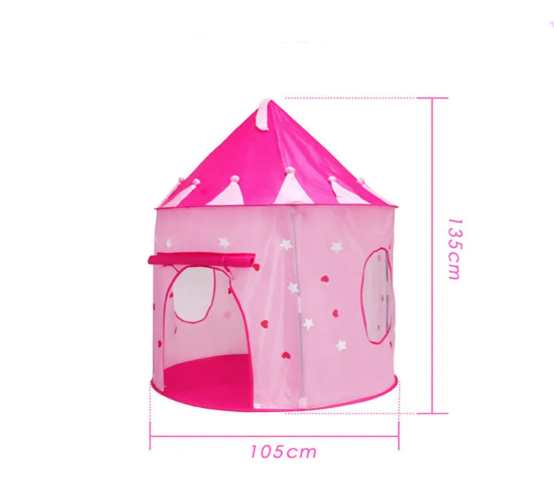Children's Tent Portable Foldable Folding Play Tent Baby Play House Large Girls Princess Prince Castle Outdoor Toy Kid Boy Gift