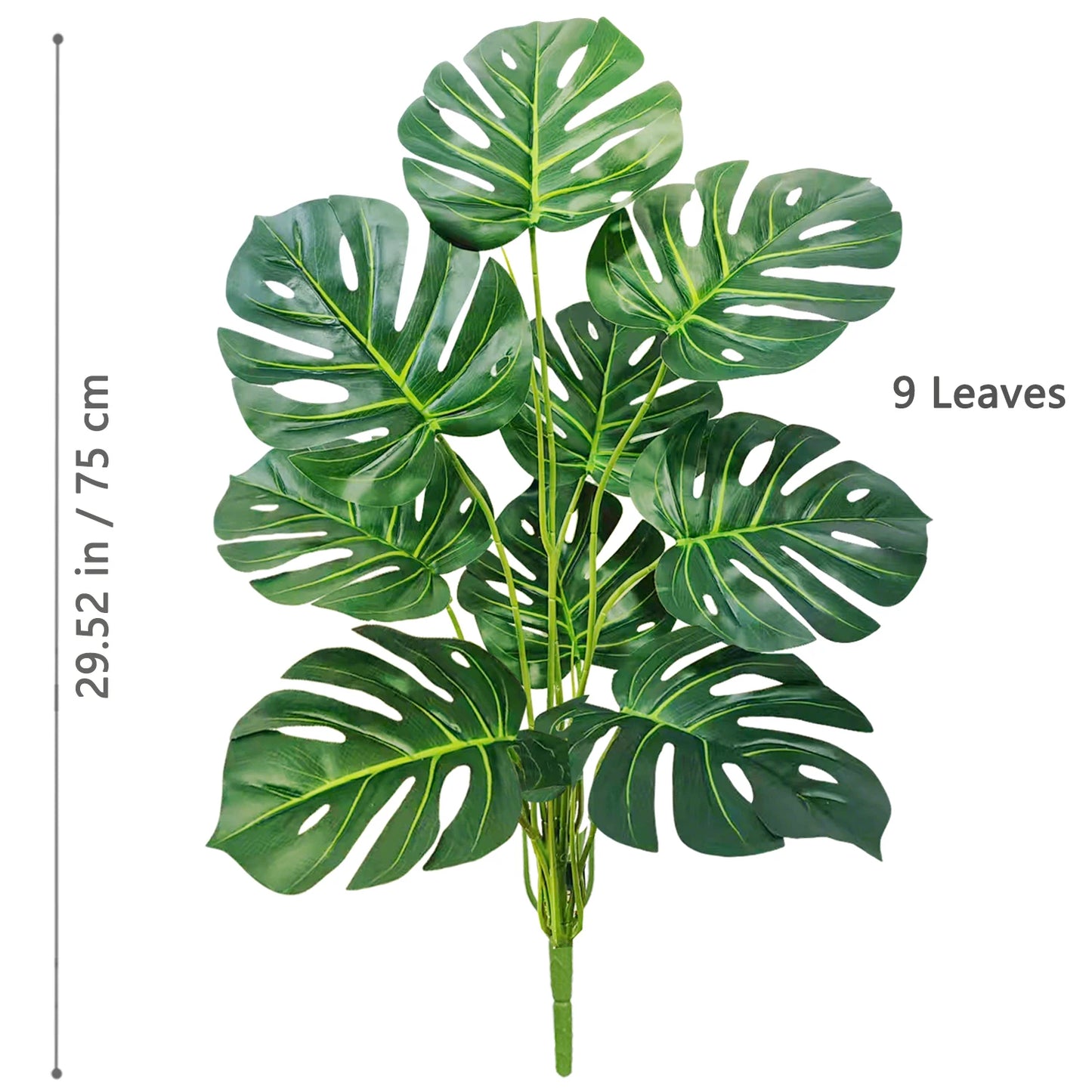 40-105cm /40.5in Artificial Monstera Plants Fake Palm Tree Plastic Turtle Leaves Green Tall Plants For Home Garden Room Decor