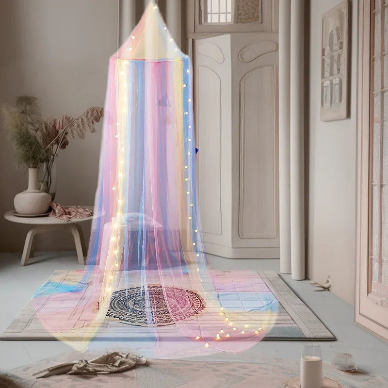 Baby Bedroom Curtain Nets Dome Rainbow Princess Mosquito Net for Crib Newborn Infants Bed Canopy Tent Kids Bedding Room Decor
