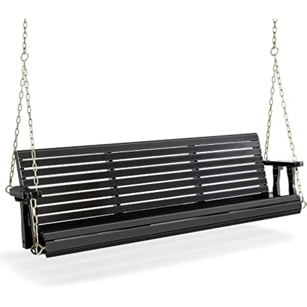 Upgraded wooden porch swings for courtyards and gardens, heavy-duty 880 pound outdoor swing benches with hanging chains