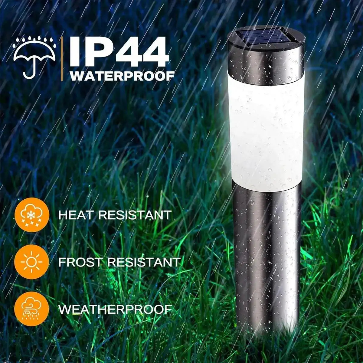 Cylindrical Garden Solar Light Dusk To Dawn Street Lights Garden Solar Powered Outdoor Waterproof Lamp Cool White Bulb Warm