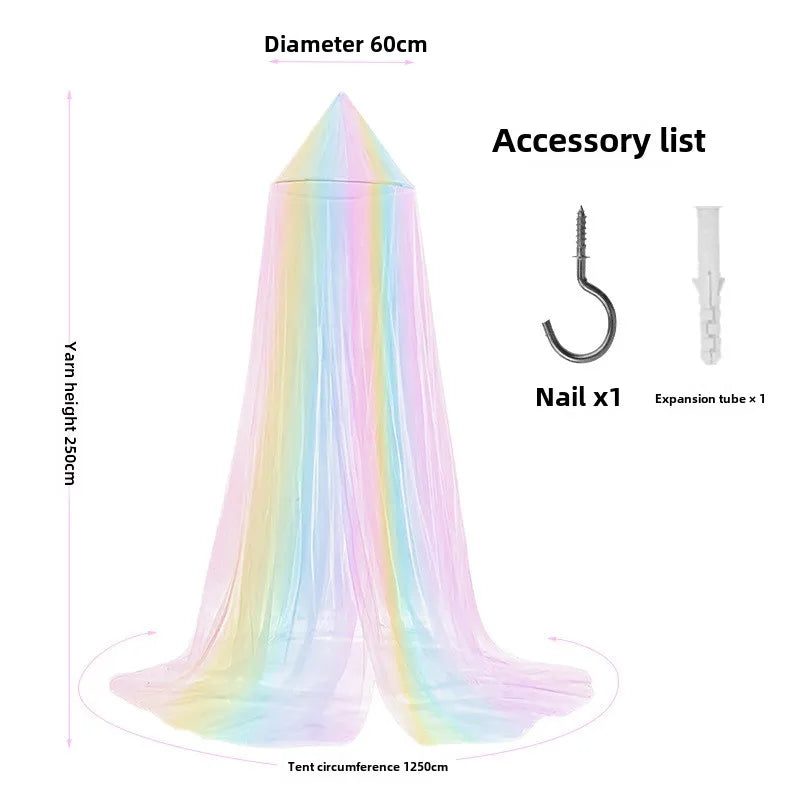Baby Bedroom Curtain Nets Dome Rainbow Princess Mosquito Net for Crib Newborn Infants Bed Canopy Tent Kids Bedding Room Decor