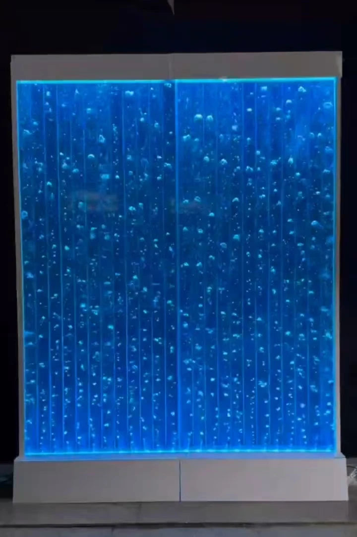Waterfall Air Pump Bubble Wall Decorative RGB Lights Indoor Water Fountain for Office Home Shop Decoration