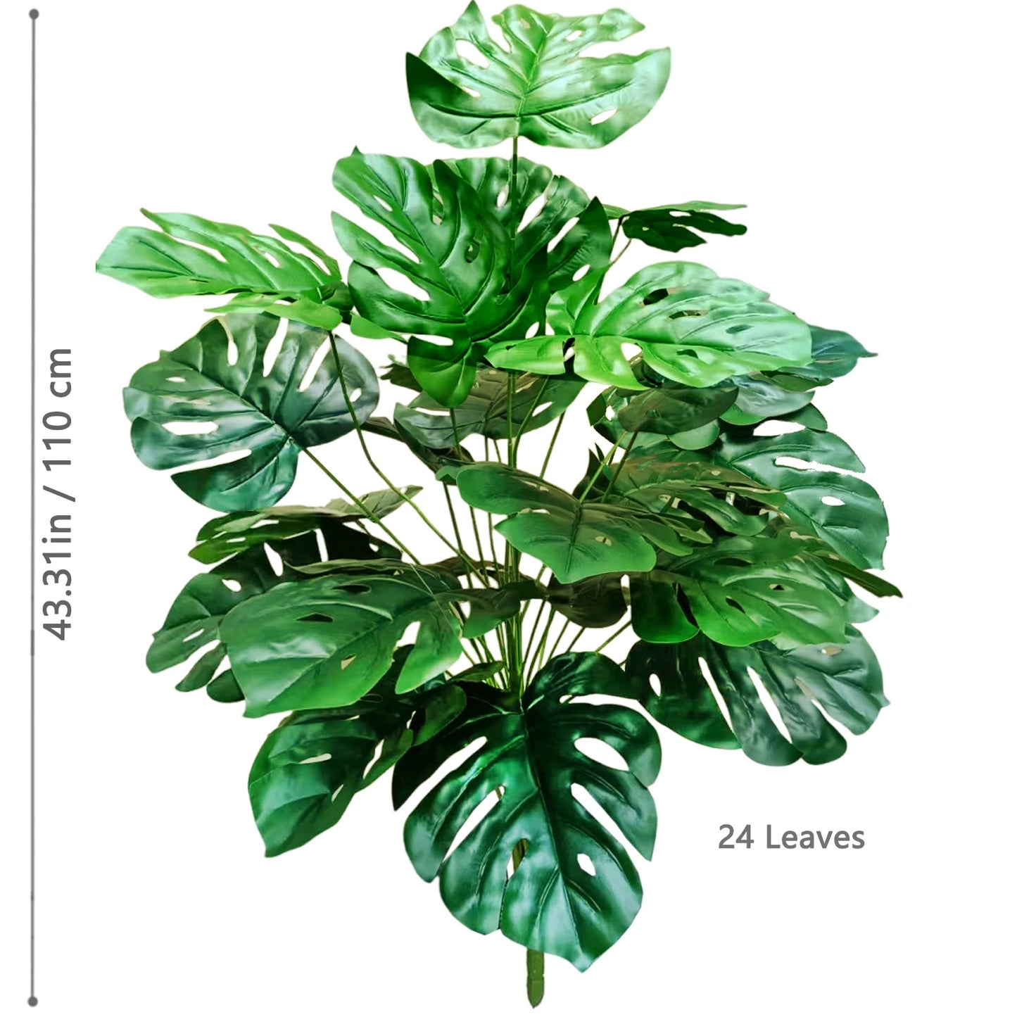 40-105cm /40.5in Artificial Monstera Plants Fake Palm Tree Plastic Turtle Leaves Green Tall Plants For Home Garden Room Decor