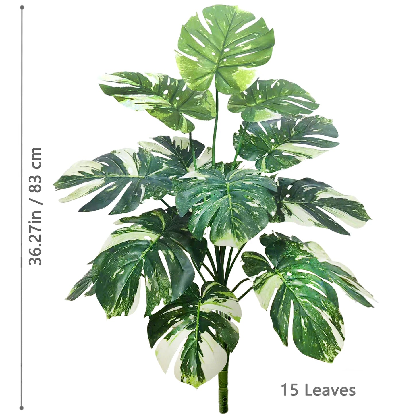 40-105cm /40.5in Artificial Monstera Plants Fake Palm Tree Plastic Turtle Leaves Green Tall Plants For Home Garden Room Decor