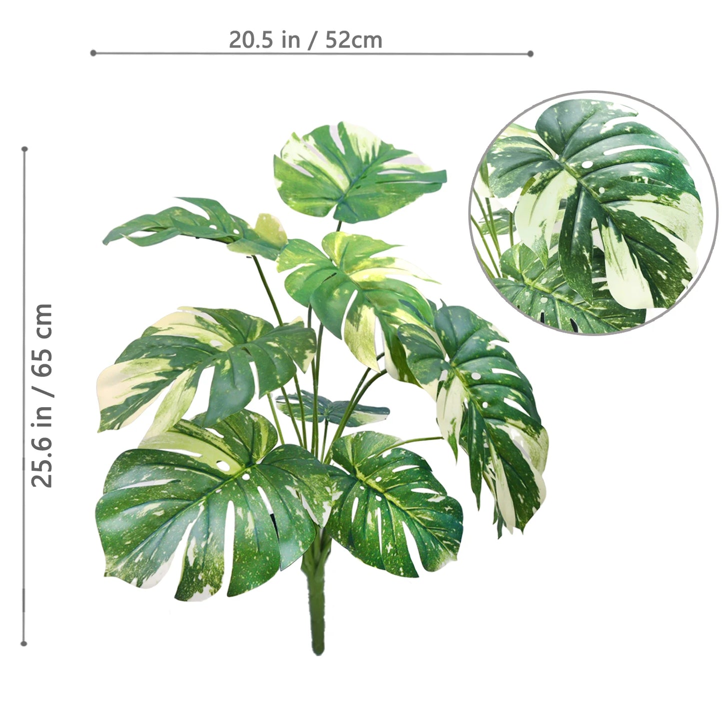 40-105cm /40.5in Artificial Monstera Plants Fake Palm Tree Plastic Turtle Leaves Green Tall Plants For Home Garden Room Decor